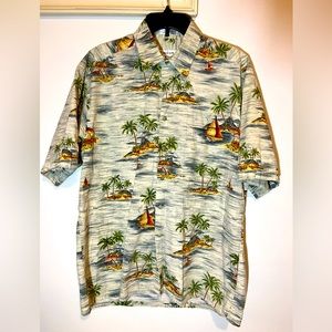 🌷Vintage Pierre Cardin / coconut tree 🌴 print shirt / 100%Cotton MADE IN KOREA